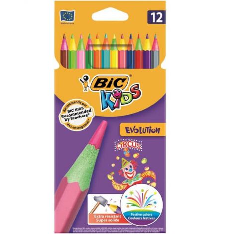 Kredki ołówkowe Bic Kids Evolution Circus, 12 kolorów